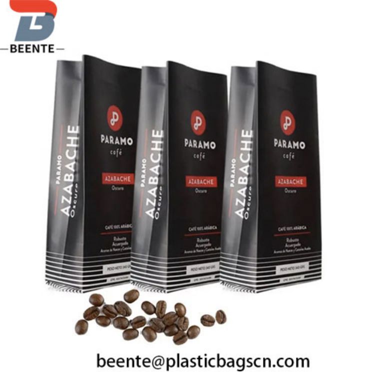 Niestandardowe opakowanie z folii aluminiowej Matt Black Coffee Bean